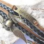 Brown & Black Infinity Bracelet,Wings,Skull,Dream,Antique Brass, #TrendyTreasuresByRamona