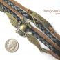 Brown & Black Infinity Bracelet,Wings,Skull,Dream,Antique Brass, #TrendyTreasuresByRamona