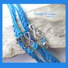 Blue Infinity Bracelet, Anchor, Music Note with Skull, Silver, #TrendyTreasuresByRamona