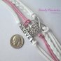 Pink & White Infinity Bracelet, Love Charm, Fertility Tree, Silver, #TrendyTreasuresByRamona