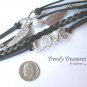 Black & Silver Infinity Bracelet,Love Charm,Wings,Pearl,#TrendyTreasuresByRamona