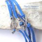 Blue Infinity Bracelet, Heart with Pearl, Music Note with Skull, Silver, #TrendyTreasuresByRamona