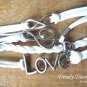 White Infinity Bracelet,Love word, Music Note, Skull, Silver, #TrendyTreasuresByRamona
