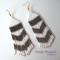 Purple, White, Beaded Dangle Earrings,Goldtone,Love Purple, #TrendyTreasuresByRamona