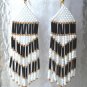 Purple, White, Beaded Dangle Earrings,Goldtone,Love Purple, #TrendyTreasuresByRamona