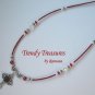 Vintage Cross Pendant Necklace,Red Rhinestones,Clear & Red Crystals, Artisan Design