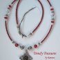 Vintage Cross Pendant Necklace,Red Rhinestones,Clear & Red Crystals, Artisan Design