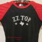 Z Z Top Logo, Bling Glitter Embellished  Burnout Style T-shirt, New
