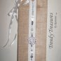 Wine Gift Bag, Hand-decorated, White Jewels, Heavy-duty Jute, Strong Handles