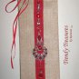Wine Gift Bag, Hand-decorated, Red Jewels, Heavy-duty Jute, Strong Handles