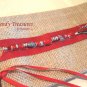 Wine Gift Bag, Hand-decorated, Red Jewels, Heavy-duty Jute, Strong Handles