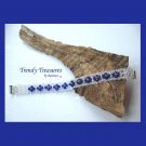 Clear and Bright Blue Crystals Woven Bracelet,One-of-a-Kind,#TrendyTreasuresByRamona
