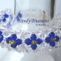 Clear and Bright Blue Crystals Woven Bracelet,One-of-a-Kind,#TrendyTreasuresByRamona