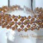 Lacy Gold & Light Purple Crystals Woven Bracelet,One-of-a-Kind,#TrendyTreasuresByRamona