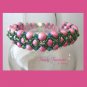 Hot Pink Pearls & Crystals Woven Bracelet,Mother's Day Special,#TrendyTreasuresByRamona