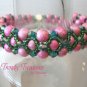 Hot Pink Pearls & Crystals Woven Bracelet,Mother's Day Special,#TrendyTreasuresByRamona