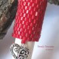Large Bright Red, Dreadlock Bead, Dread Sleeve, Heart Charm, Stock 539 #TrendyTreasuresByRamona