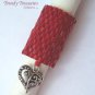 Large Bright Red, Dreadlock Bead, Dread Sleeve, Heart Charm, Stock 539 #TrendyTreasuresByRamona