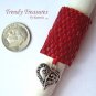 Large Bright Red, Dreadlock Bead, Dread Sleeve, Heart Charm, Stock 539 #TrendyTreasuresByRamona