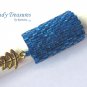 Large Bright Blue, Dreadlock Bead, Dread Sleeve, Leaf Charm, Stock 538 #TrendyTreasuresByRamona