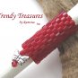 Bright Red, Dreadlock Bead, Dread Sleeve, Butterfly Charm, Stock 534 #TrendyTreasuresByRamona
