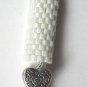 Iridescent White, Dreadlock Sleeve, Dread Bead, Heart Dangle, Stock 533 #TrendyTreasuresByRamona