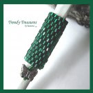 Small Emerald Green Dreadlock Sleeve, Dread Bead, Butterfly Charm, Stock530 #TrendyTreasuresByRamona