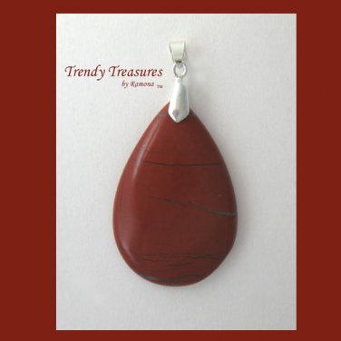 Flame Jasper Teardrop Pendant,Artisan Crafted,Make Necklace,#TrendyTreasuresByRamona