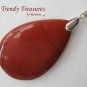 Flame Jasper Teardrop Pendant,Artisan Crafted,Make Necklace,#TrendyTreasuresByRamona