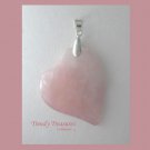Rose Quartz Tilted Heart Pendant,Artisan Crafted,Make Necklace,#TrendyTreasuresByRamona