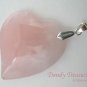 Rose Quartz Tilted Heart Pendant,Artisan Crafted,Make Necklace,#TrendyTreasuresByRamona