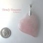 Rose Quartz Tilted Heart Pendant,Artisan Crafted,Make Necklace,#TrendyTreasuresByRamona