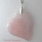 Rose Quartz Tilted Heart Pendant,Artisan Crafted,Make Necklace,#TrendyTreasuresByRamona