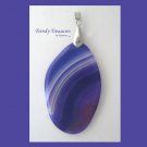 Purple Onyx Agate Pendant Polished Oval Gemstone, #TrendyTreasuresByRamona