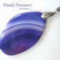 Purple Onyx Agate Pendant Polished Oval Gemstone, #TrendyTreasuresByRamona