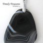 Black Onyx Agate Pendant Polished Gemstone Necklace, #TrendyTreasuresByRamona