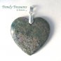 Ocean Agate Heart Pendant Polished Gemstone Bead, #TrendyTreasuresByRamona