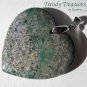 Ocean Agate Heart Pendant Polished Gemstone Bead, #TrendyTreasuresByRamona