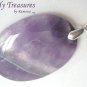Genuine Amethyst Oval Pendant, Polished Gemstone, #TrendyTreasuresByRamona