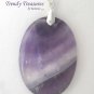 Genuine Amethyst Oval Pendant, Polished Gemstone, #TrendyTreasuresByRamona