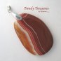 Red Onyx Agate Pendant Polished Gemstone Necklace, #TrendyTreasuresByRamona