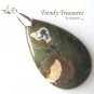 Ryolite Rainforest Jasper Teardrop Pendant, Polished Gemstone, #TrendyTreasuresByRamona