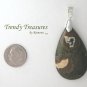 Ryolite Rainforest Jasper Teardrop Pendant, Polished Gemstone, #TrendyTreasuresByRamona