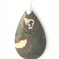 Ryolite Rainforest Jasper Teardrop Pendant, Polished Gemstone, #TrendyTreasuresByRamona