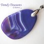 Purple Onyx Agate Oval Gemstone Pendant, Polished, #TrendyTreasuresByRamona