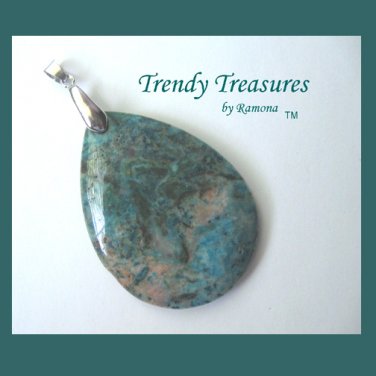 Blue Crazy Lace Agate Teardrop Pendant Gemstone Bead,#TrendyTreasuresByRamona