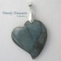 Natural Labradorite Tilted Heart Pendant Gemstone Bead,#TrendyTreasuresByRamona