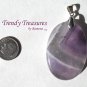 Genuine Amethyst Oval Gemstone Pendant, Polished, #TrendyTreasuresByRamona