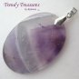 Genuine Amethyst Oval Gemstone Pendant, Polished, #TrendyTreasuresByRamona