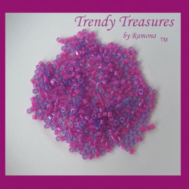 ToHo Cube Beads, 2 mm, 15 Grams, Hot Pink, No. 980, #TrendyTreasuresByRamona,